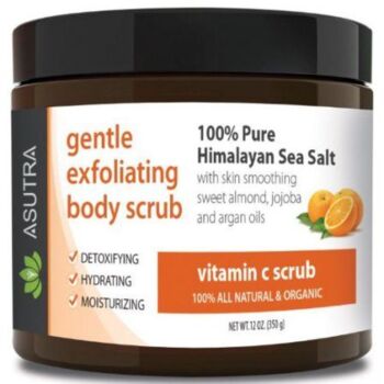 ASUTRA Gentle Exfoliating Body Scrub, Vitamin C Scrub, 350g