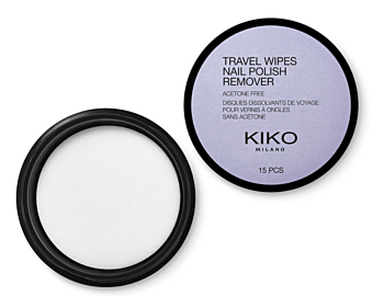 KIKO MILANO Travel Wipes Nail Polish Remover Acetone Free, 15 PCS