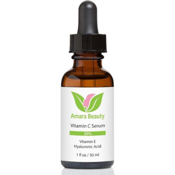 AMARA BEAUTY Vitamin C Serum For Face 20% With Hyaluronic Acid And Vitamin E, 30ml